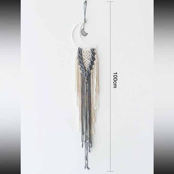 Boho Crescent Moon Macrame Dream Catcher - Picture 3 of 4